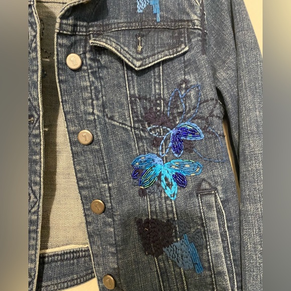 Anthropologie Pilcro and the Letterpress Denim Floral Embroidered Beaded… - Picture 5 of 11